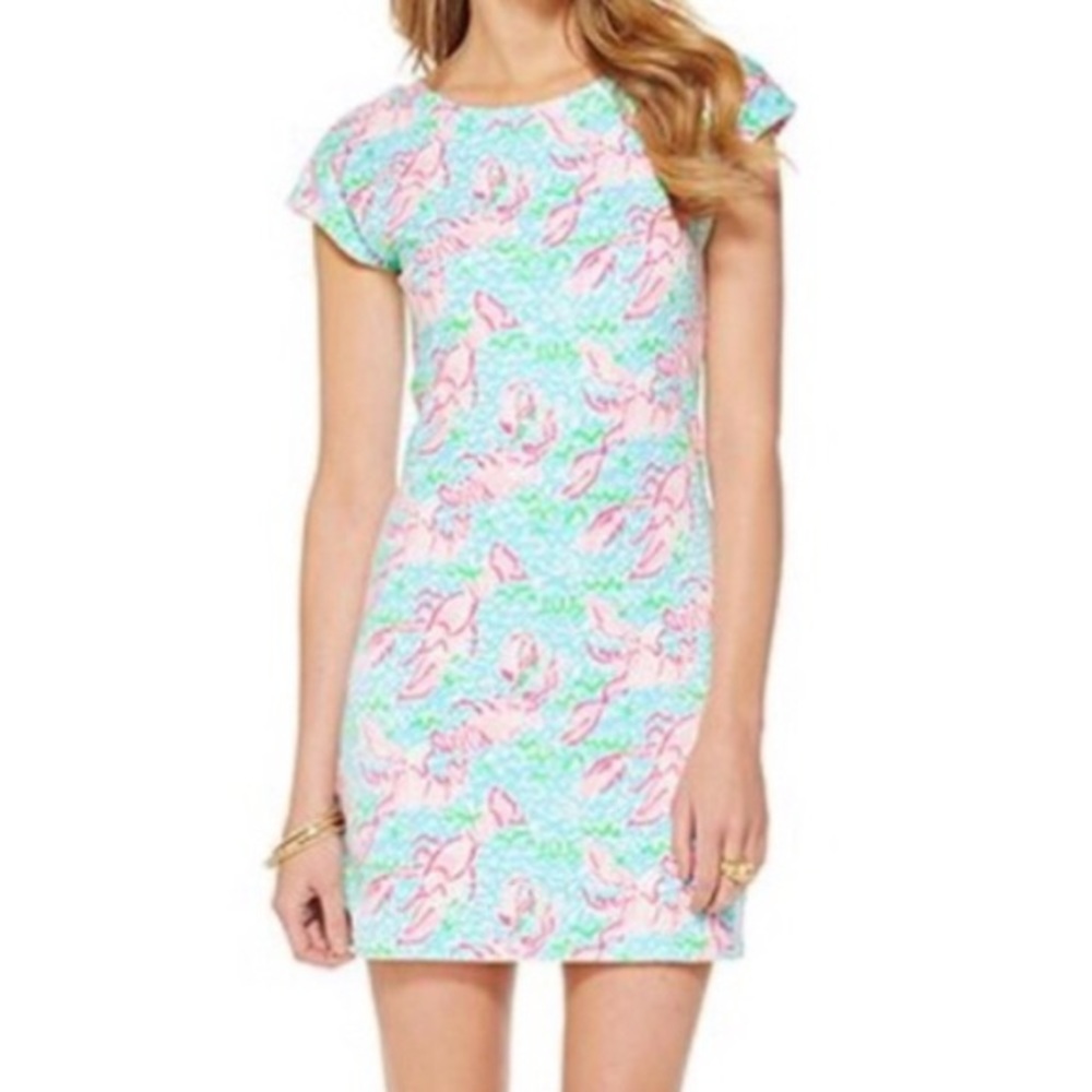 Lilly Pulitzer Pink & Aqua Printed Shift Dress